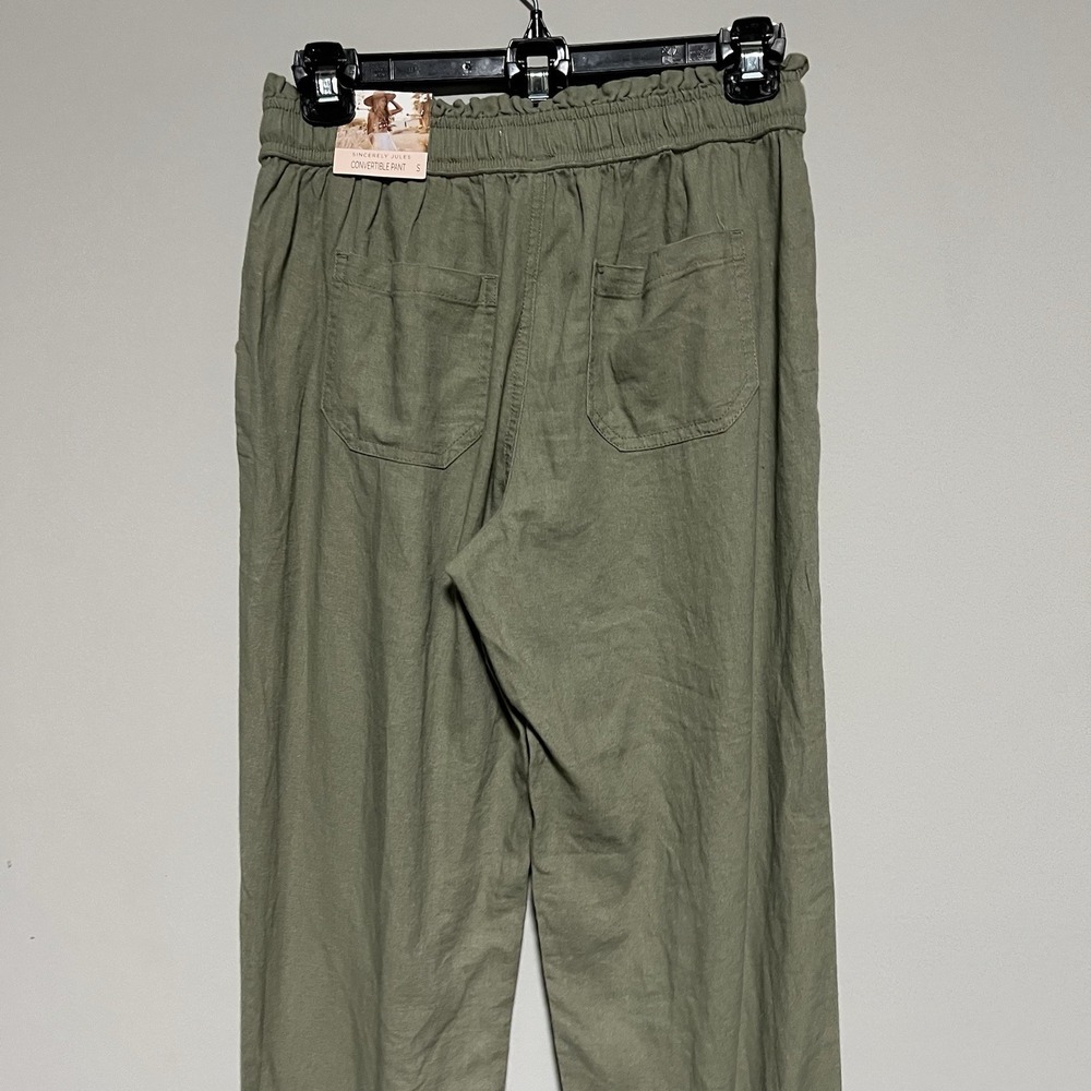Sincerely Jules Women's Small Boho Convertible Pant Elastic Ruffle Waist NWT - Picture 6 of 7